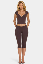Oh Polly Lovisa legging capri chocolat en modal