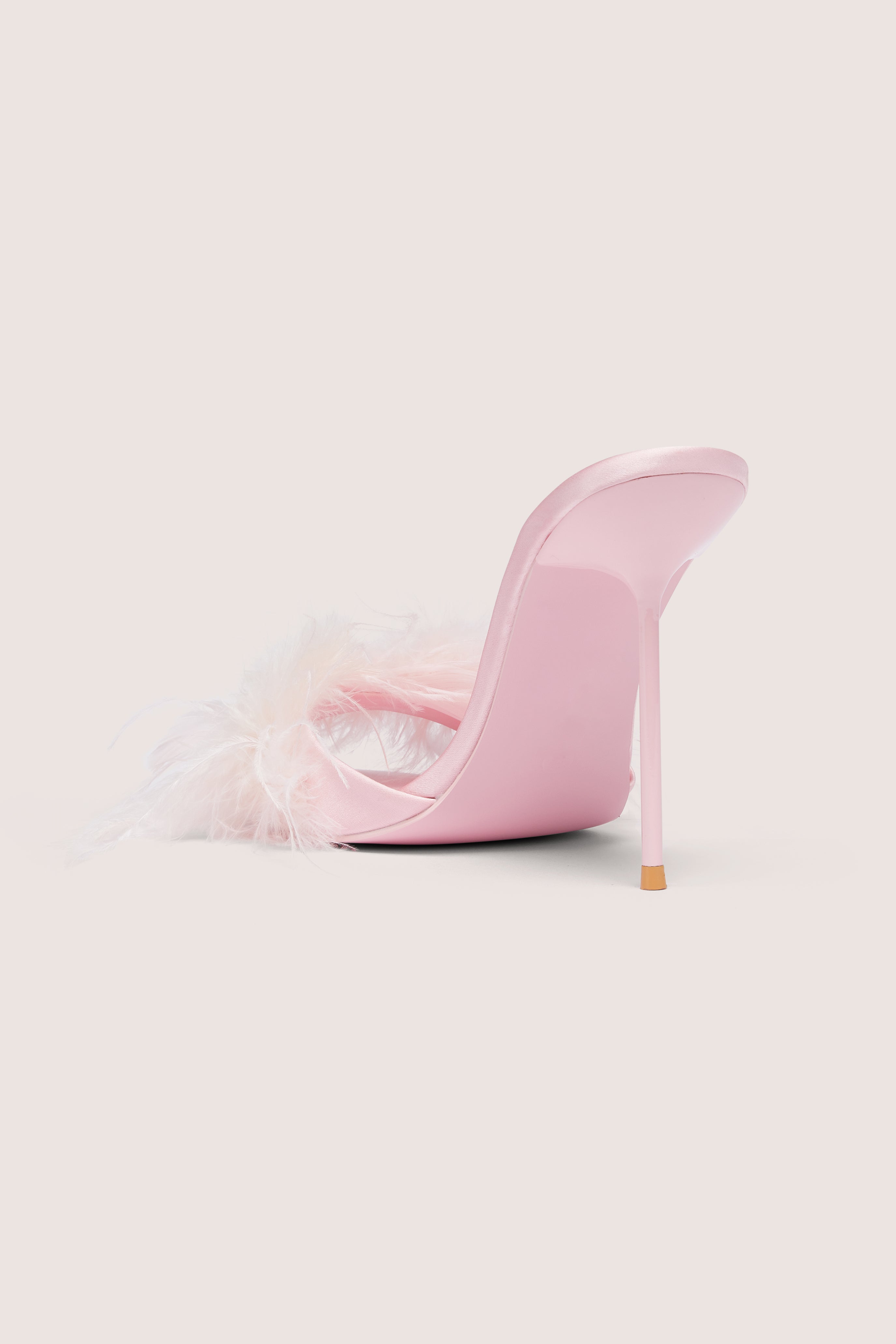 Oh Polly Shoes Mules Satin Blossom Pink - Plumes