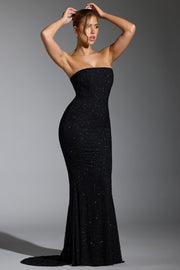 Oh Polly Embellished Florentina 8065 robe bustier noire strass
