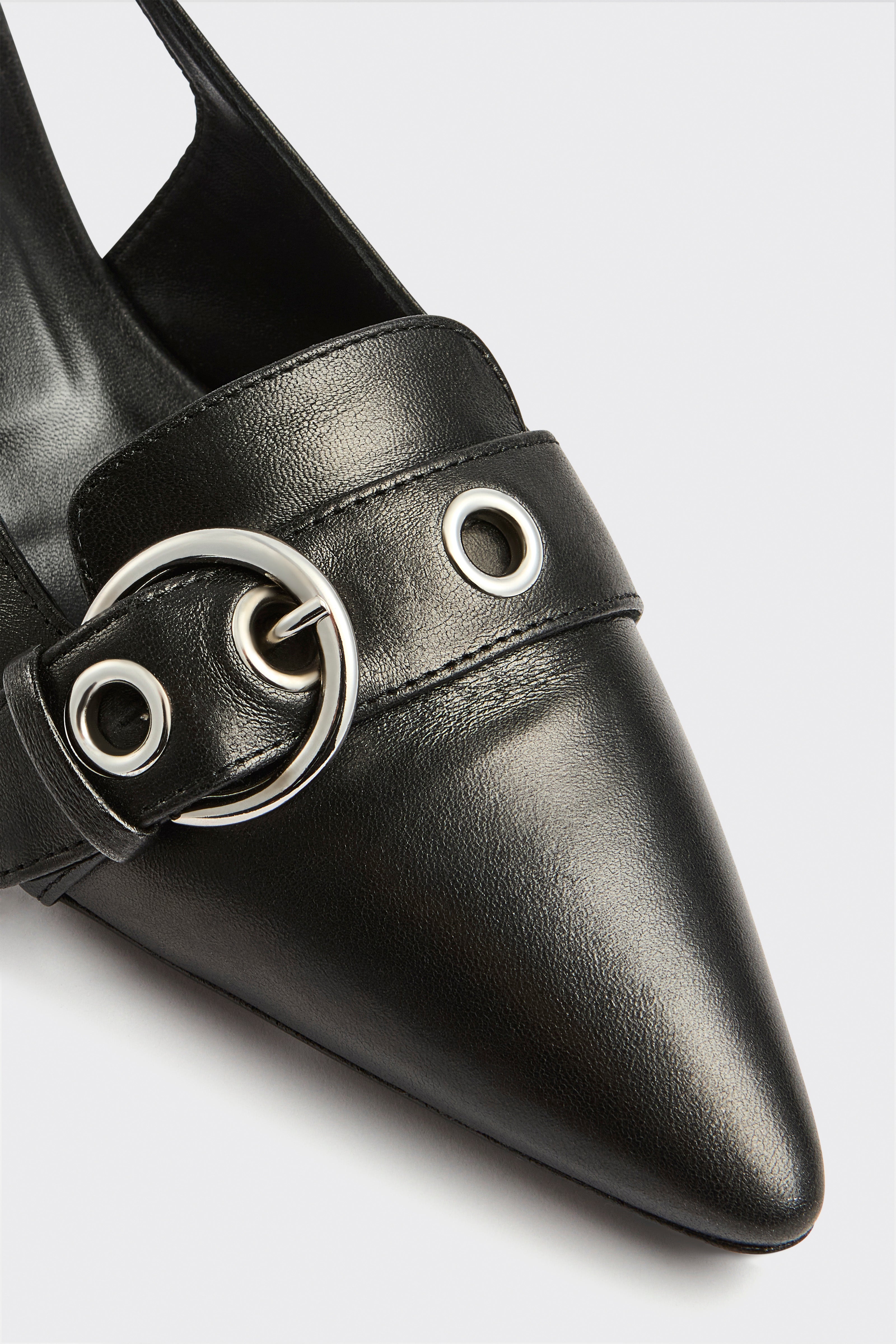 Liviana Conti Jude Slingback Nappa Noir Pointe Boucle 40 mm