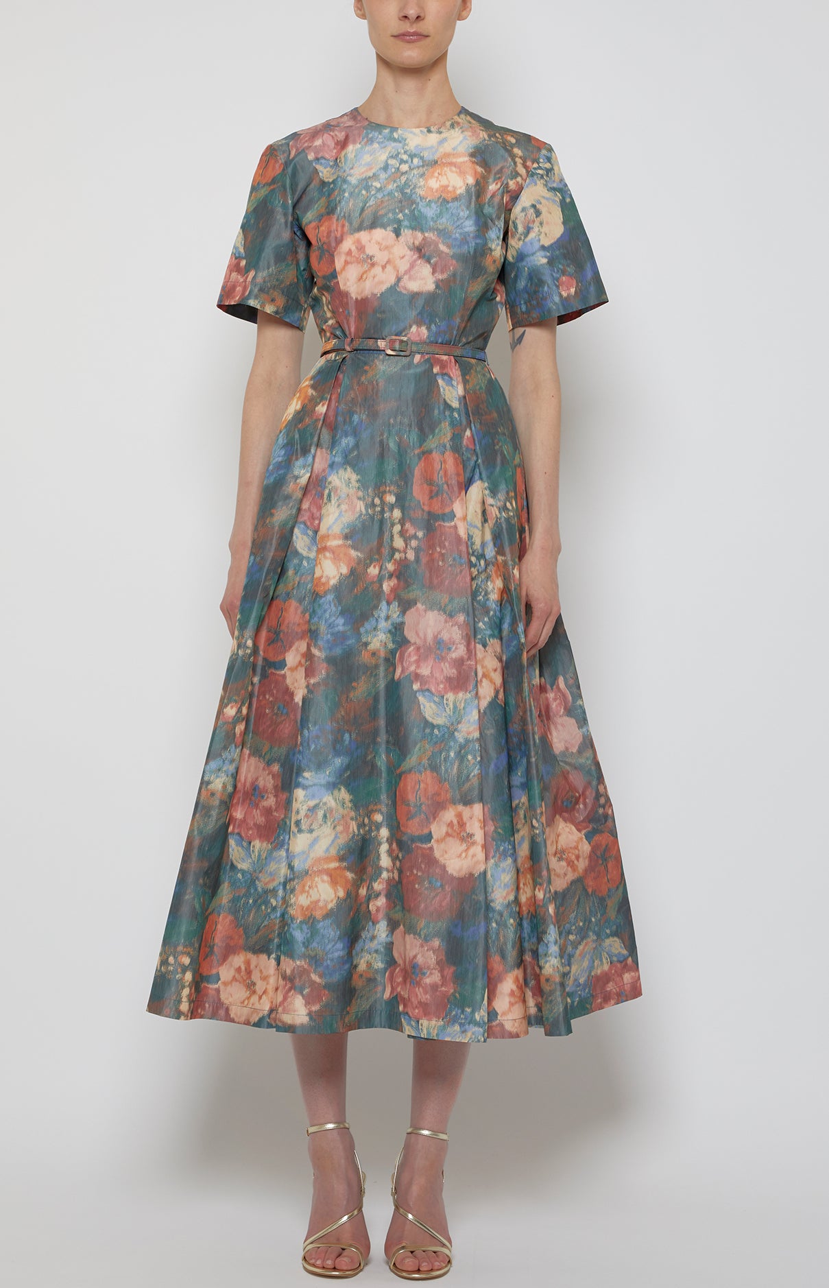 Prabal Gurung Short Sleeve Midi Cocktail Dress robe green