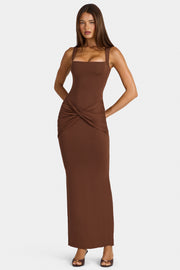 Oh Polly Elenna 16149 robe maxi cocoa modal