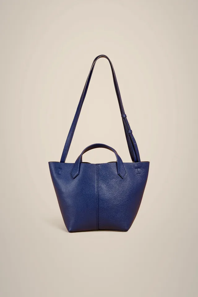 Liviana Conti mini tote cuir bleu Marea bandoulière