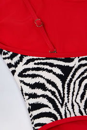 Oh Polly Ostend Maillot 1 Pièce Zèbre Dos Croisé