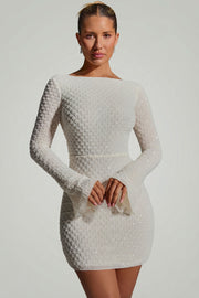 Oh Polly Embellished Grazina robe mini blanche strass