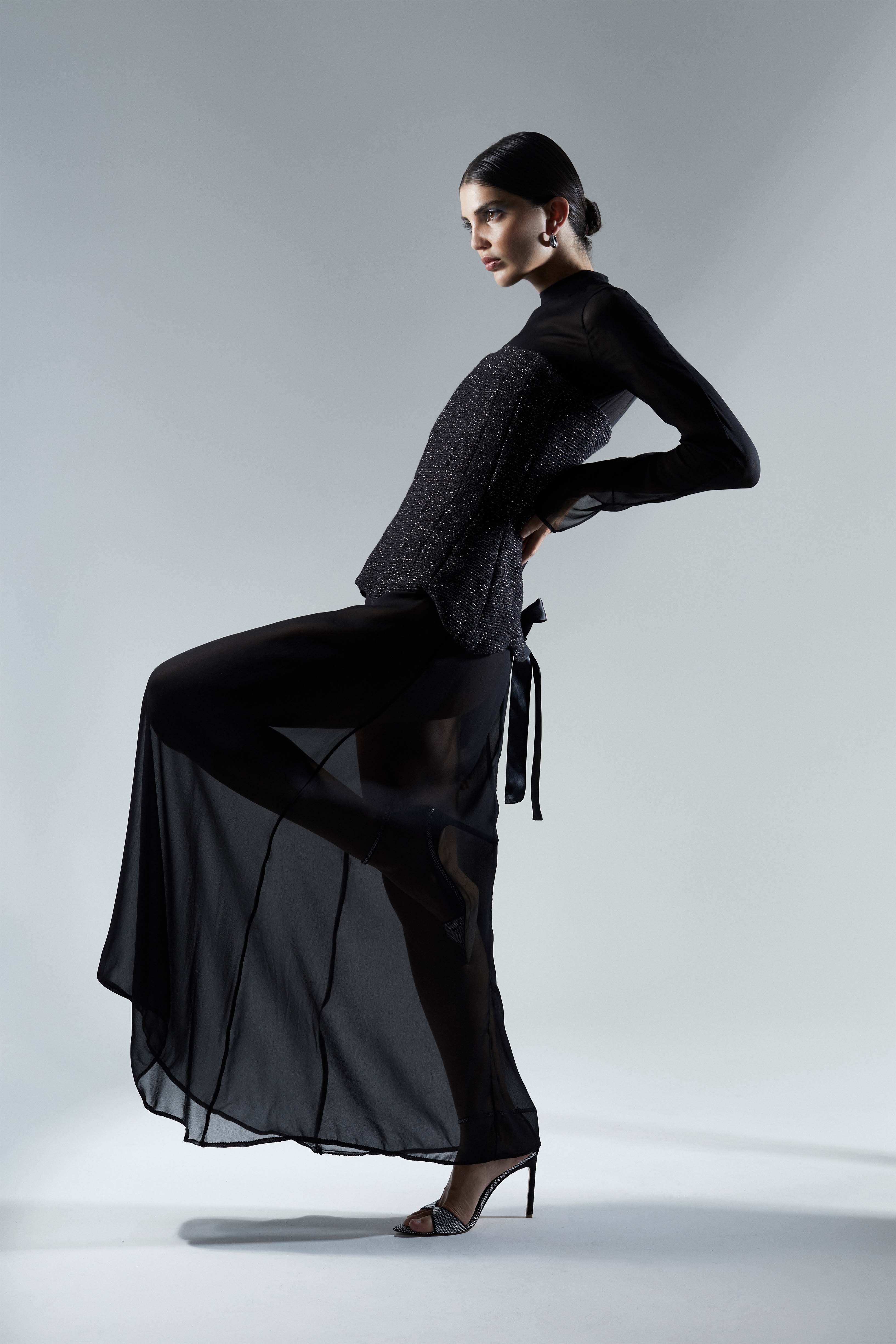 The Ethiquette Robes robe Dora transparente mousseline S