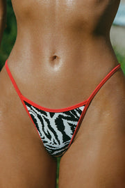 Oh Polly Bahia bas bikini string zèbre taille haute