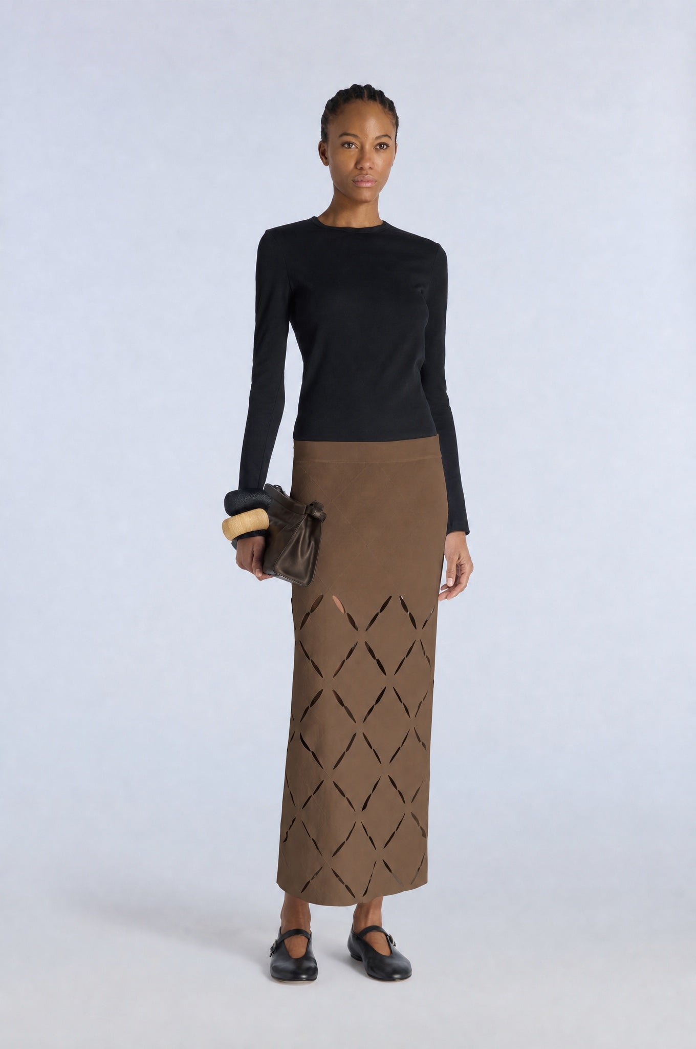 Liviana Conti Peggy jupe longue viscose cacao taille M