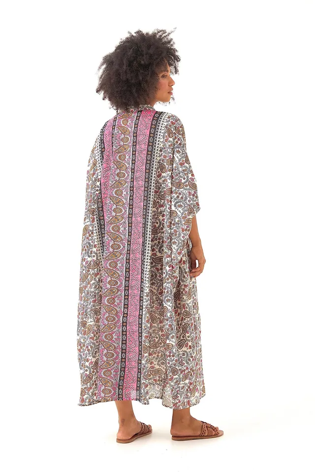 Chicosoleil Takumi robe kaftan rose mandala oversize
