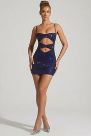 Oh Polly Ayleen Robe Mini Navy Strass Bodycon