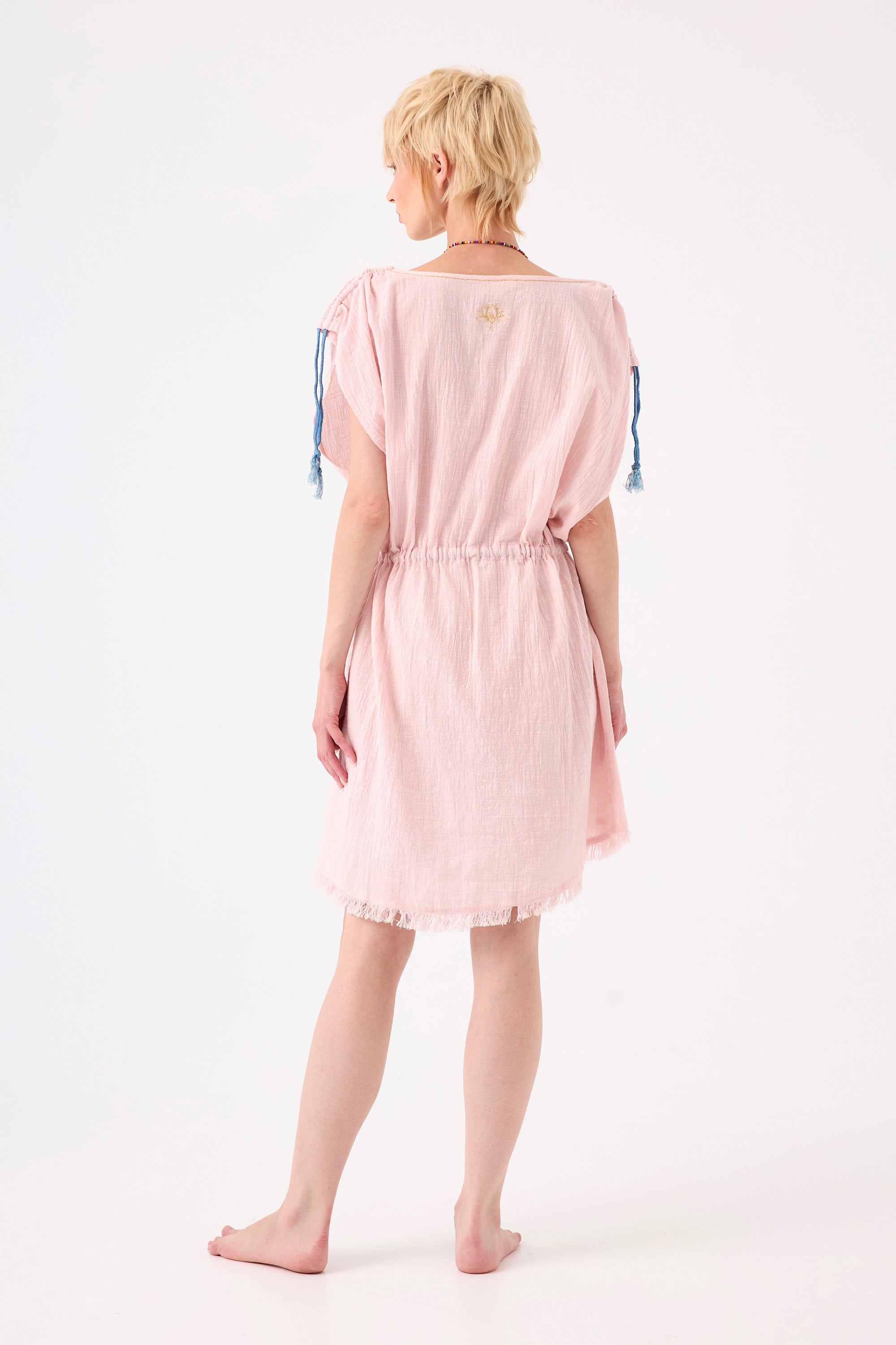 Chicosoleil Robes Callie robe courte rose coton slub