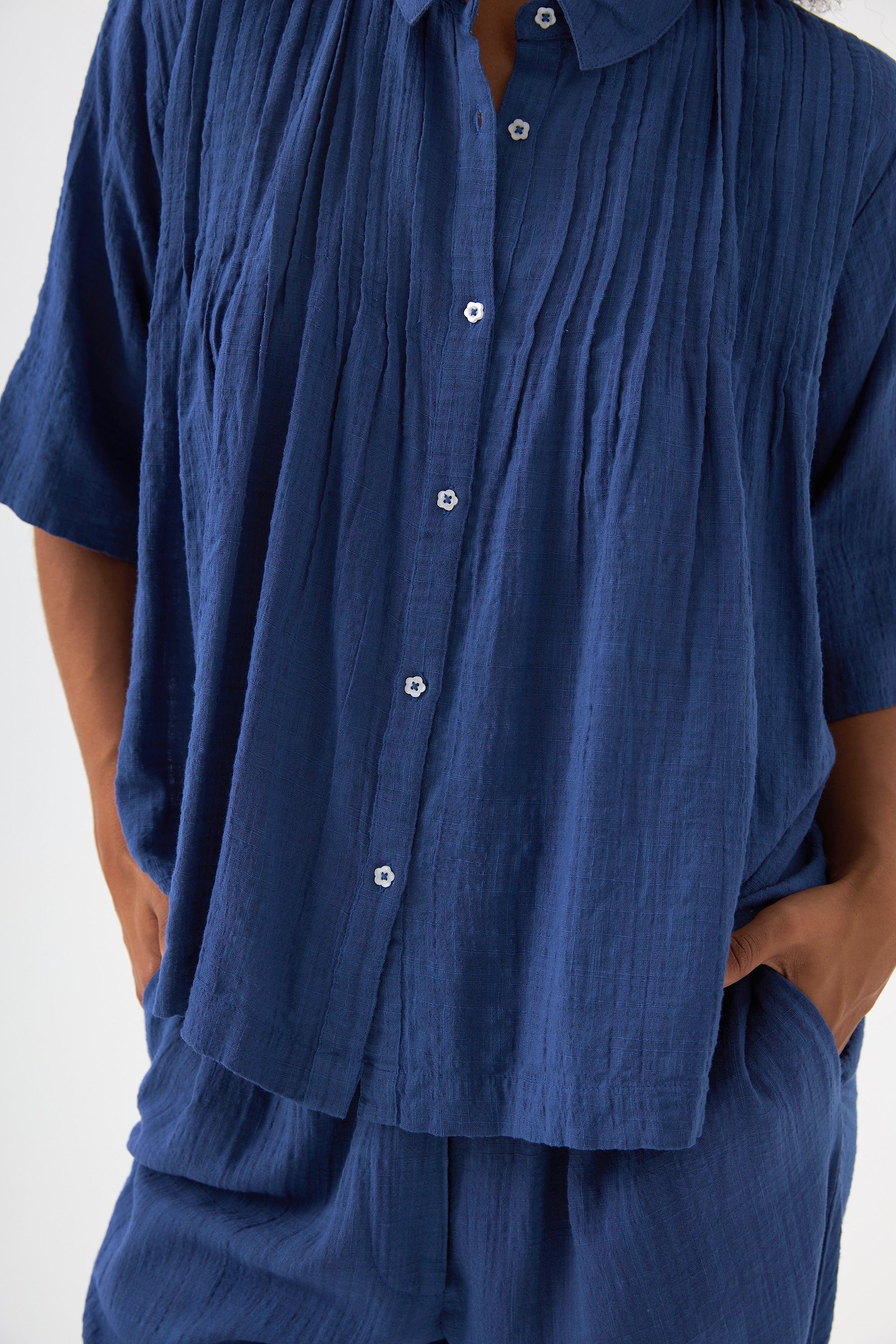 Chicosoleil Rusty blouse chemisier bleue coton viscose