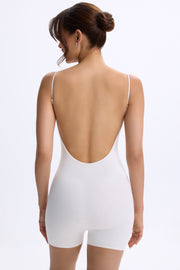 Oh Polly Vera combishort blanc col cœur modal dos nu