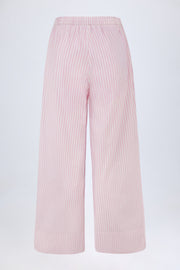 Oh Polly Pantalon large Piran popline coton rose rayé