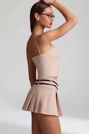 Oh Polly Velora mini jupe champignon plissée taille basse