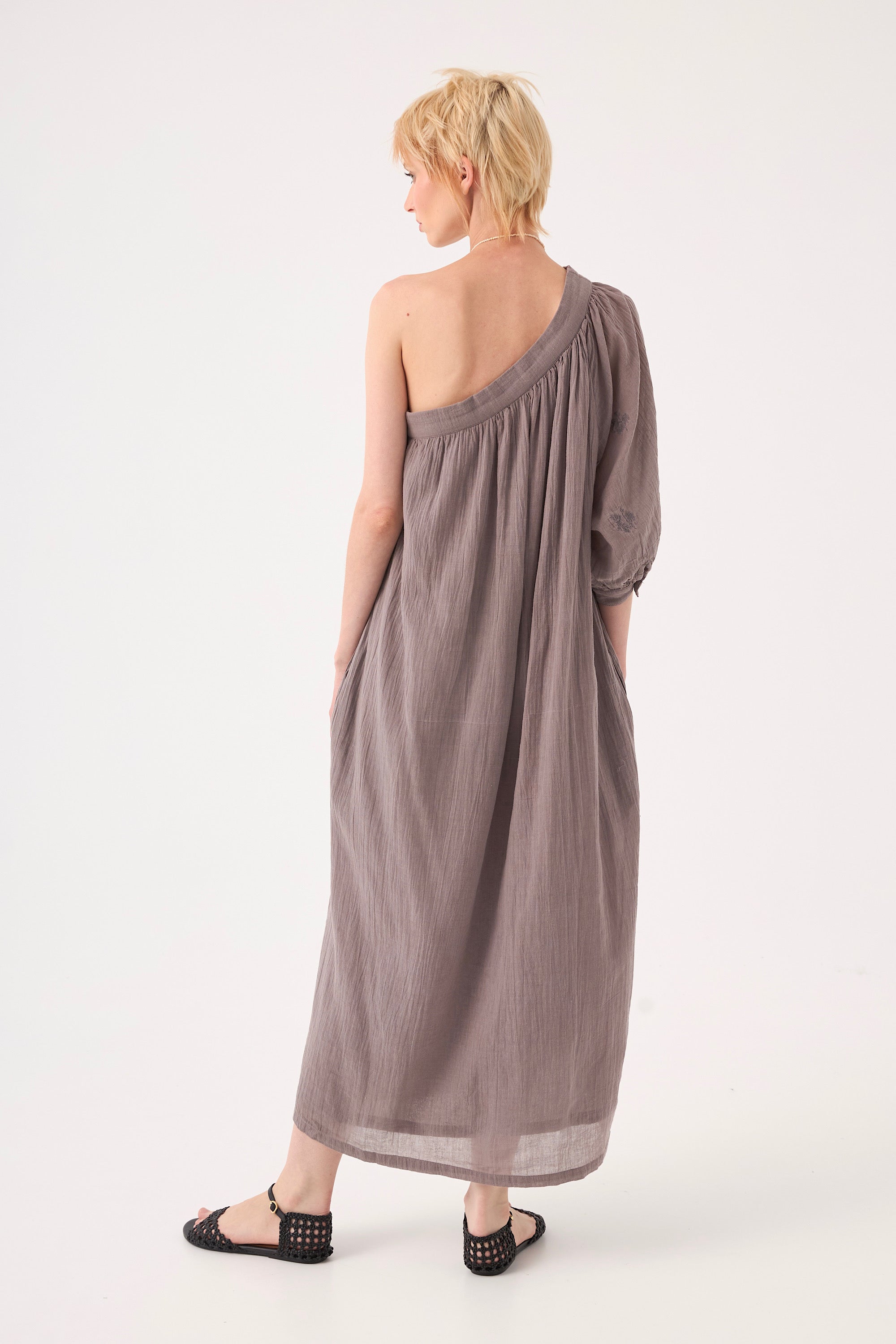 Chicosoleil Robes Nahla robe gris stoneware coton