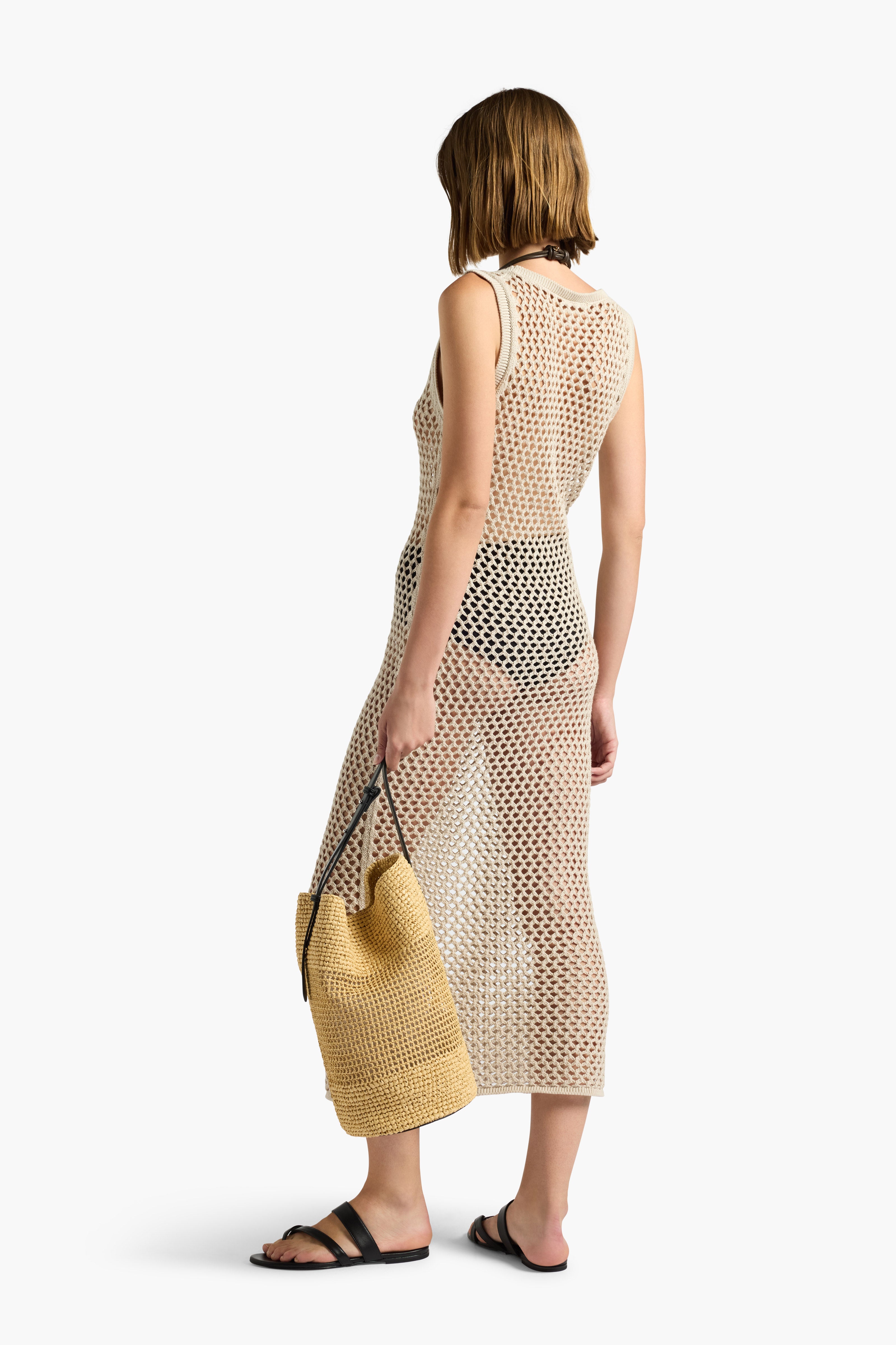 Liviana Conti Melisande L6SB23 robe midi coton natural