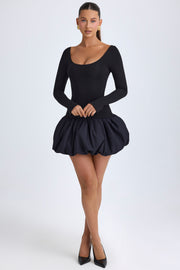 Oh Polly Delphi robe mini noire modal taille basse bubble