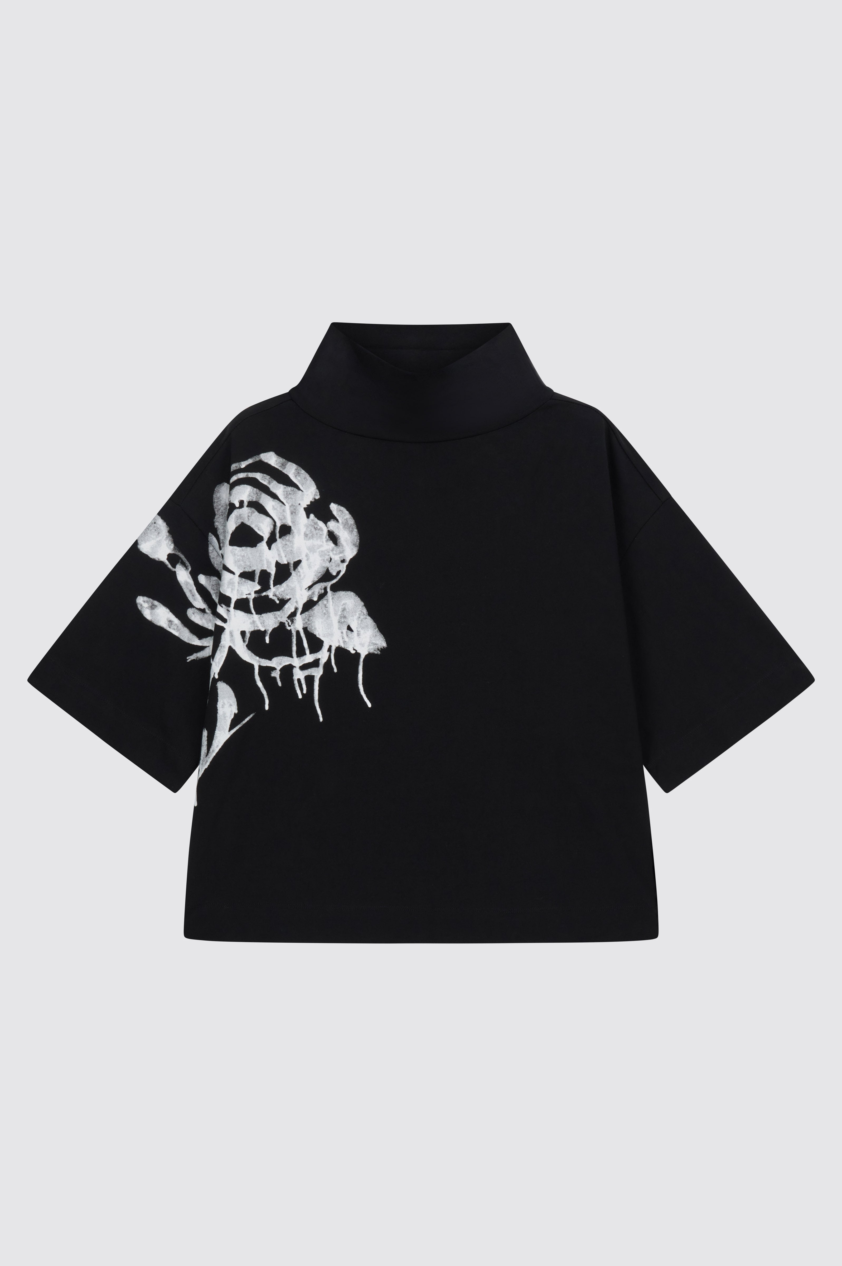 Liviana Conti Kenna t-shirt noir coton col roulé