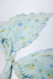 Oh Polly Swim Noia haut bikini triangle bleu fleuri micro