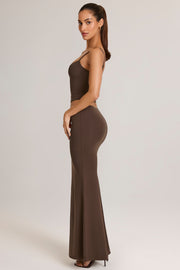 Oh Polly Avenley jupe maxi sirène marron chocolat