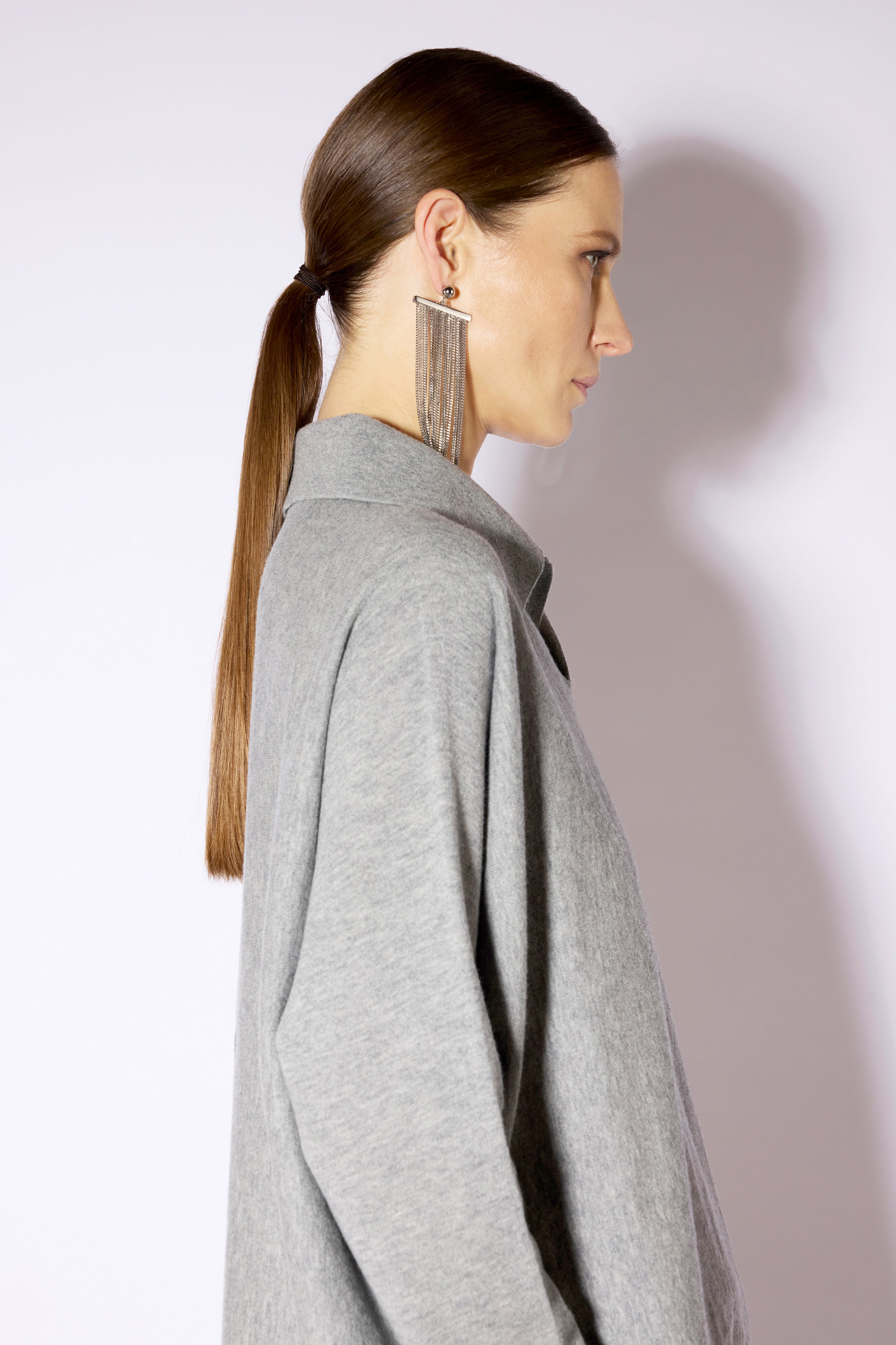 Liviana Conti Maglieria Debbie pull polo gris XS-XL laine
