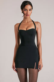 Oh Polly Tula jupe ultra mini noire bodycon fendue