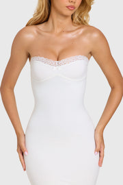 Oh Polly Winslet Robe Bustier Coconut Blanc Dentelle