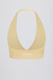 Bo+Tee brassiere sport jaune citron col V chiné