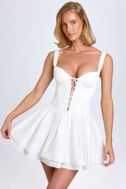 Oh Polly Analise 9266 robe mini blanche corset à lacets