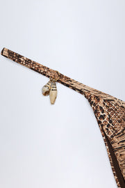 Oh Polly Swim Cebu Bas Bikini Snake Print string perles