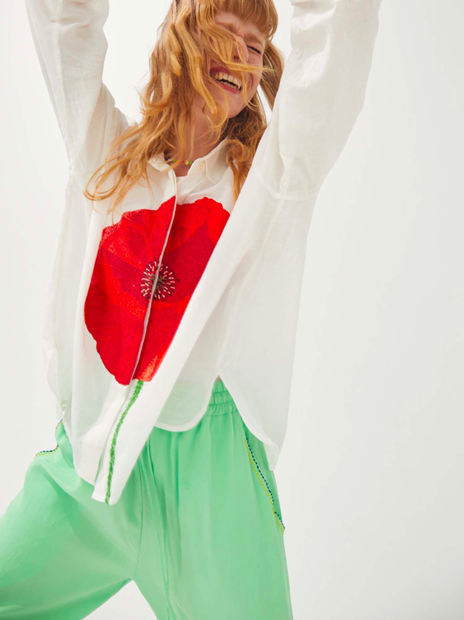 MII Les iconiques chemise Greta Coquelicot chemise coton XS à XL