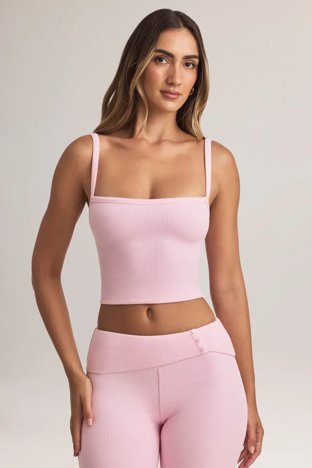 Oh Polly Lai caraco col carré rose pastel en modal