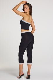 Oh Polly Zorina 16433 legging capri noir modal dentelle