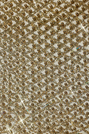 Oh Polly Embellished Jianna mini jupe dorée perles