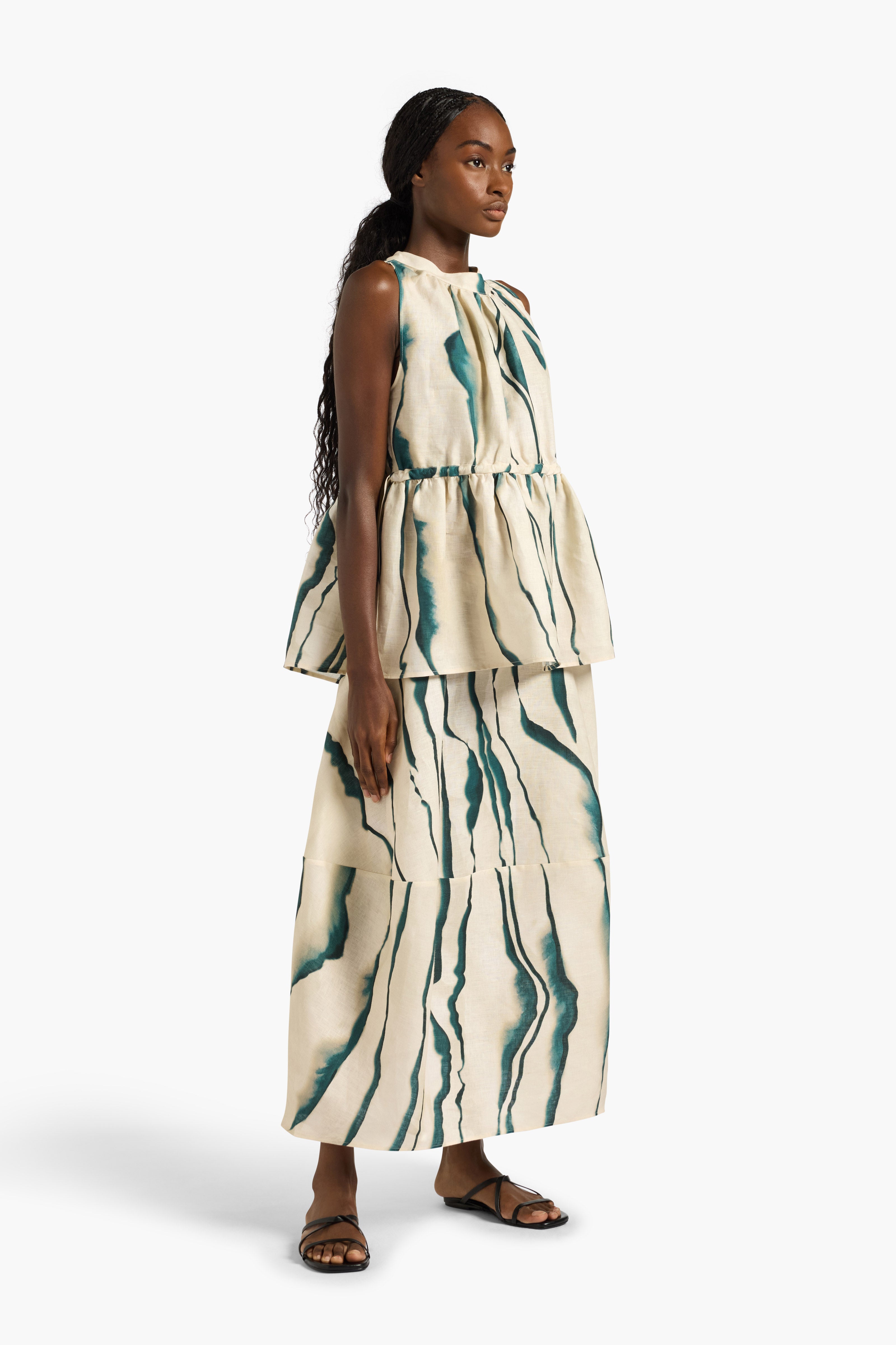 Liviana Conti Emerin top femme lin imprimé seashell