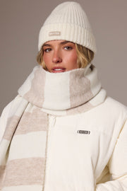 Oh Polly Bo+Tee Bonnet Beanie Ivoire Maille Cotelee