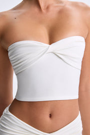 Oh Polly Edie haut bandeau twist blanc modal