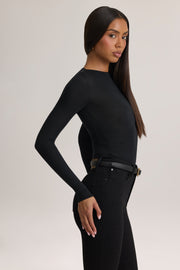 Oh Polly Alia 8641 top noir froncé manches longues