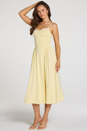 Oh Polly Dresses Livia robe midaxi jaune pastel modal dentelle