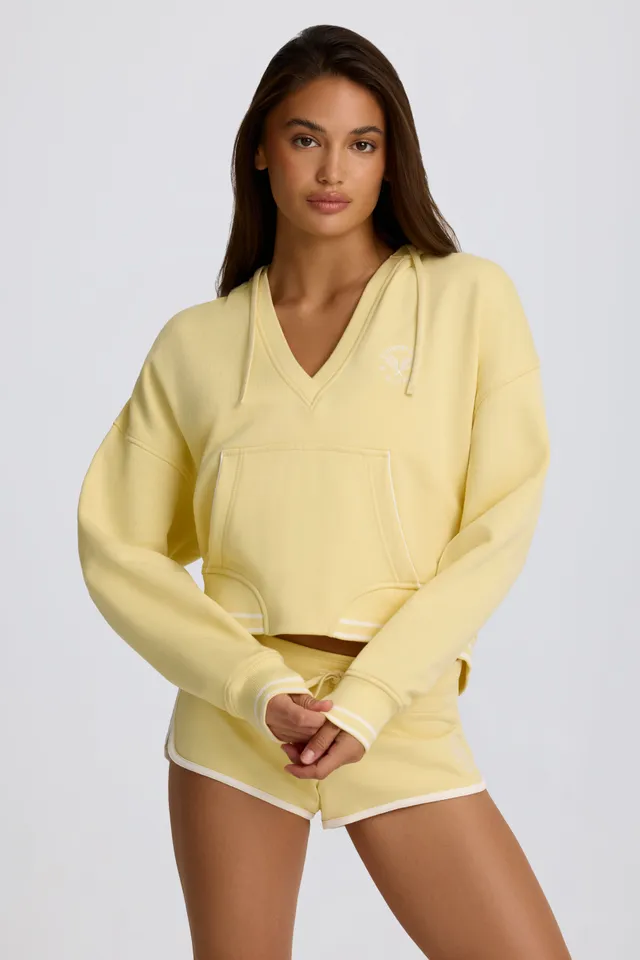 Oh Polly Knitwear Hoodie Lemon Coton Col V Poche