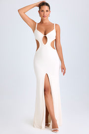 Oh Polly Selenia robe maxi blanche découpée à volants