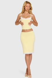 Oh Polly Skirts Jupe Midi Lenea Beurre Modal Dentelle