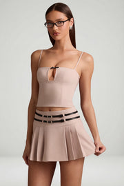 Oh Polly Vivia caraco mushroom beige découpé taille