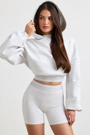 Oh Polly Pause BT1206 hoodie gris chiné coton court