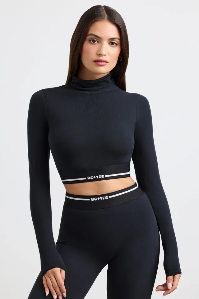 Oh Polly Grounded BT1374 top crop noir dos nu