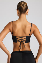 Oh Polly Syrene 8235 crop top noir cœur strass