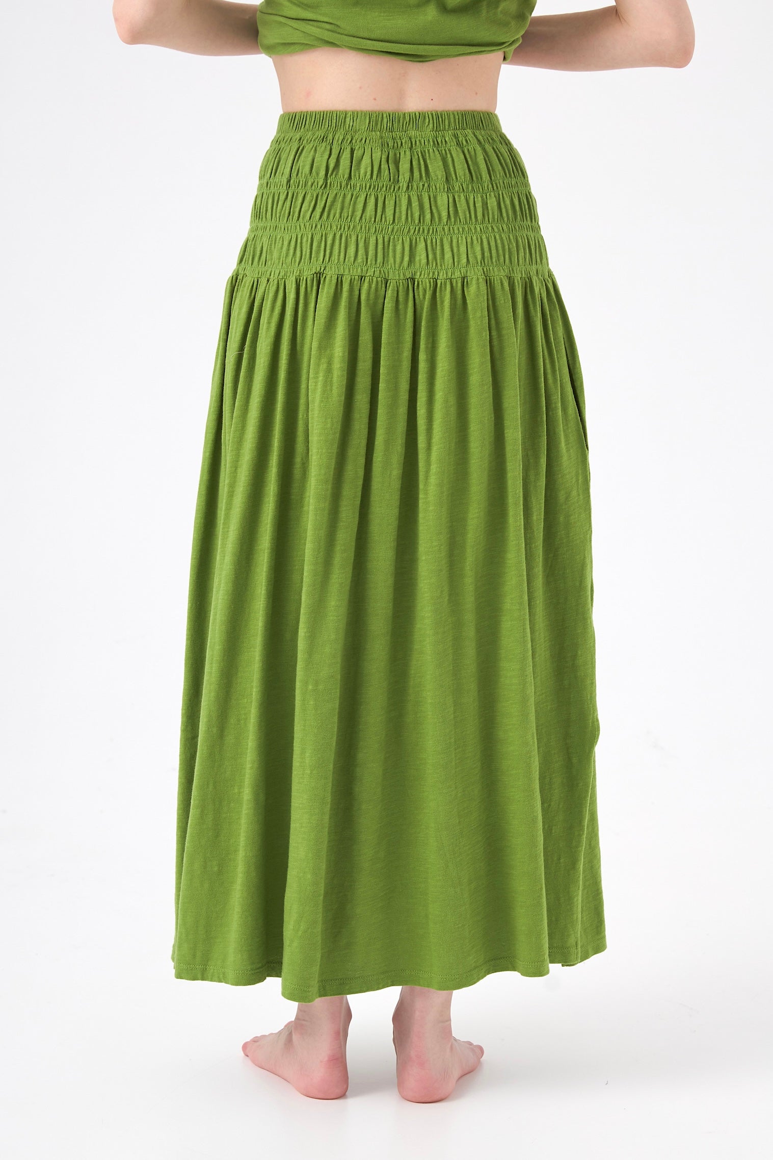 Chicosoleil Wendy jupe longue verte S flanelle coton