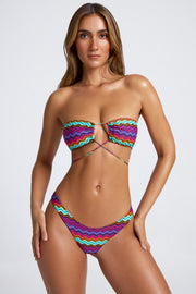 Oh Polly Swim Bas Bikini Cheeky Multi Print Zigzag