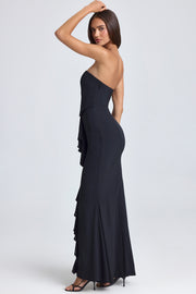 Oh Polly Tallulah robe bustier noire volants sirène